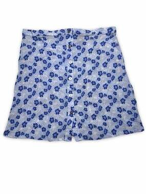 A*O (American Outpost) Blue FLoral Button Front A-lined Skirt Size XL